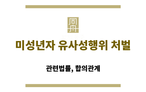 미성년자 유사성행위 처벌: 관련법률, 합의관계
