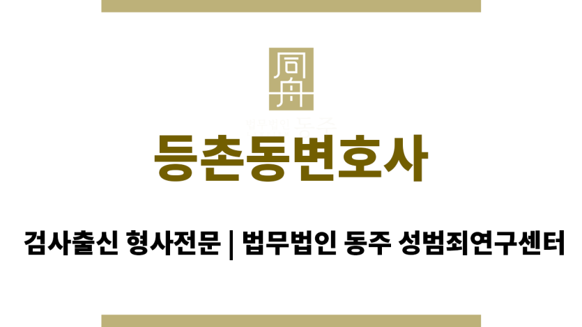 등촌동변호사 사건 초기 단계부터 전략 수립 지원