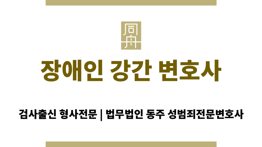 장애인 강간죄의 성립 요건과 관련 형법 조항을 설명하는 법률 개요 이미지