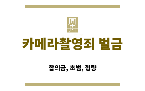 카메라촬영죄 벌금형 법적 기준 도표 이미지