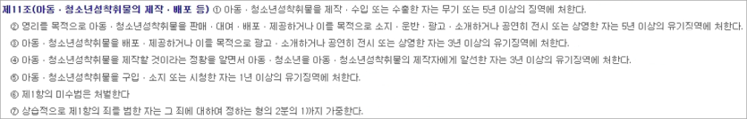 아동ㆍ청소년의 성보호에 관한 법률 성착취물 관련 법령