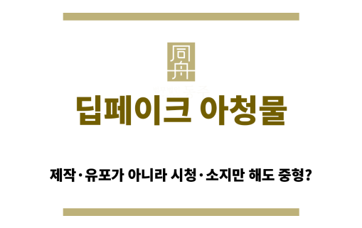 딥페이크 아청물 처벌 수위 요약 표 이미지